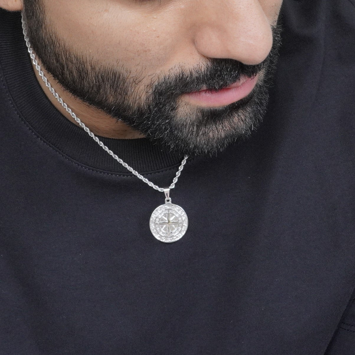 Compass Pendant - Silver