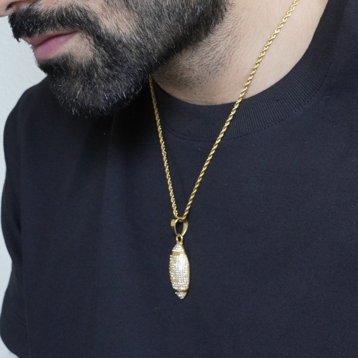 Football Pendant - Gold