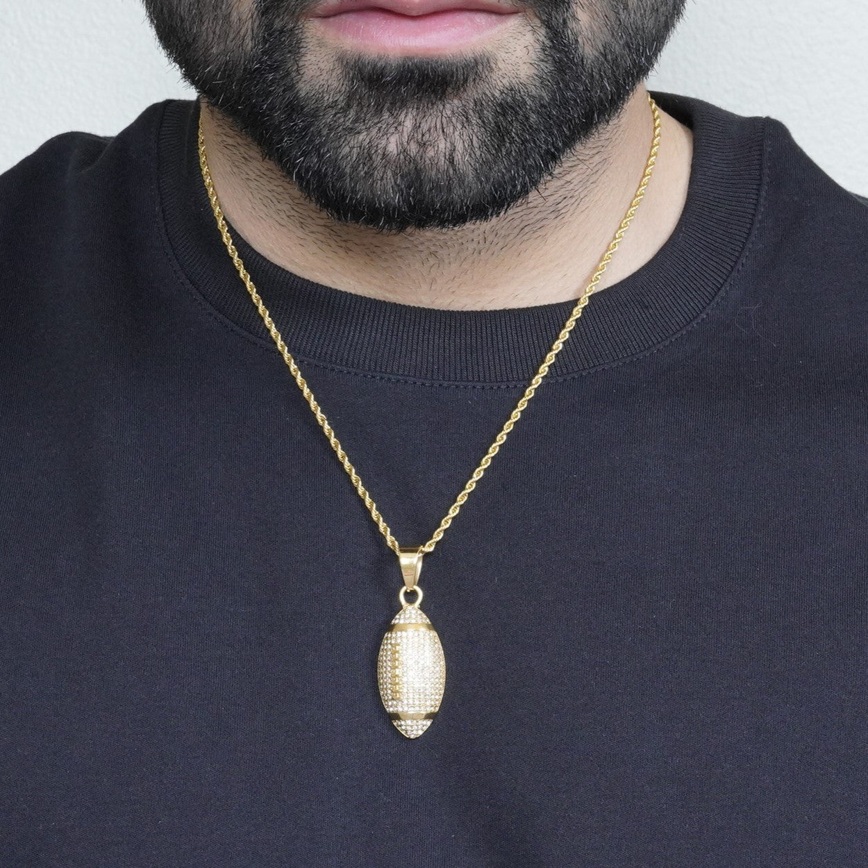 Football Pendant - Gold