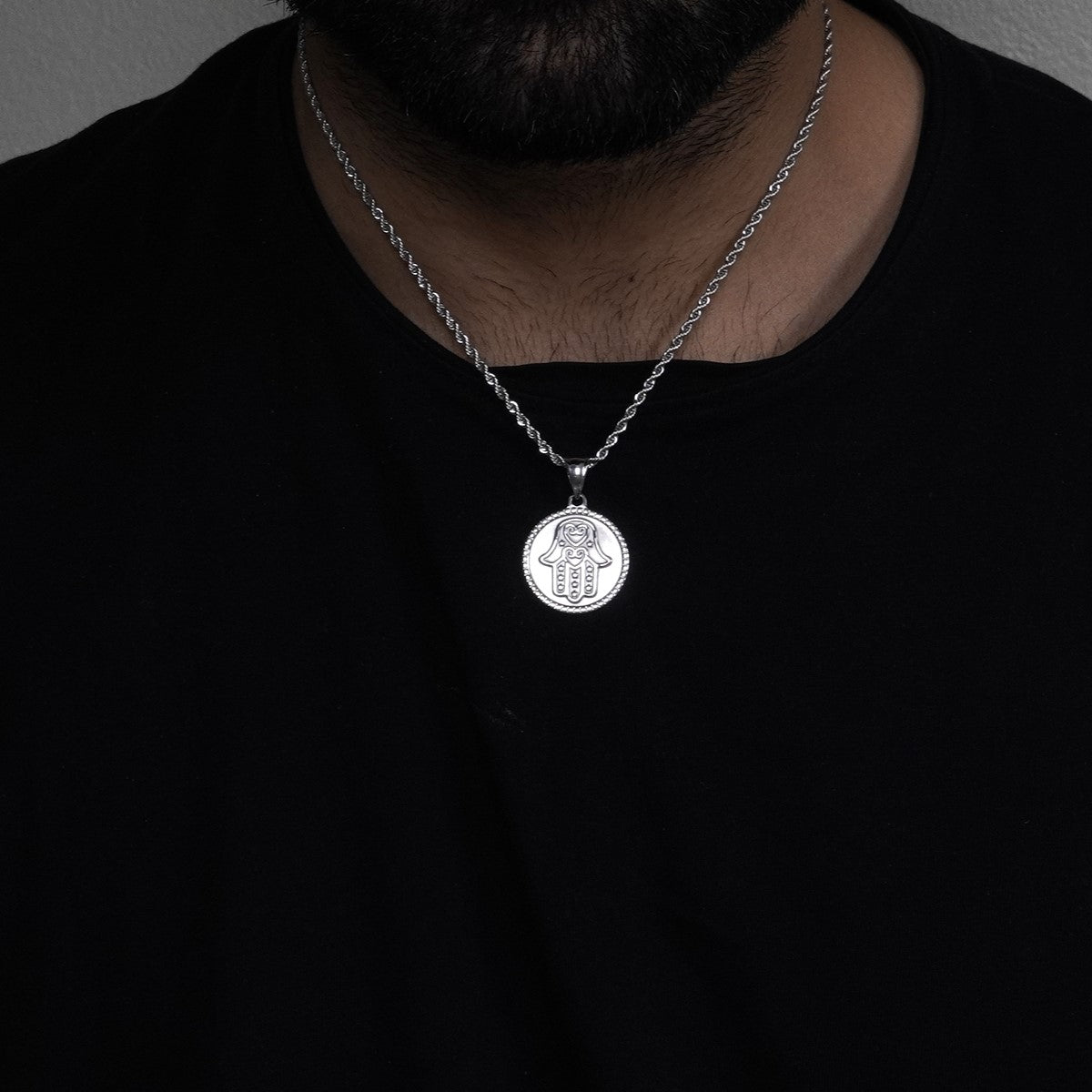 Hamza Hand Pendant - Silver