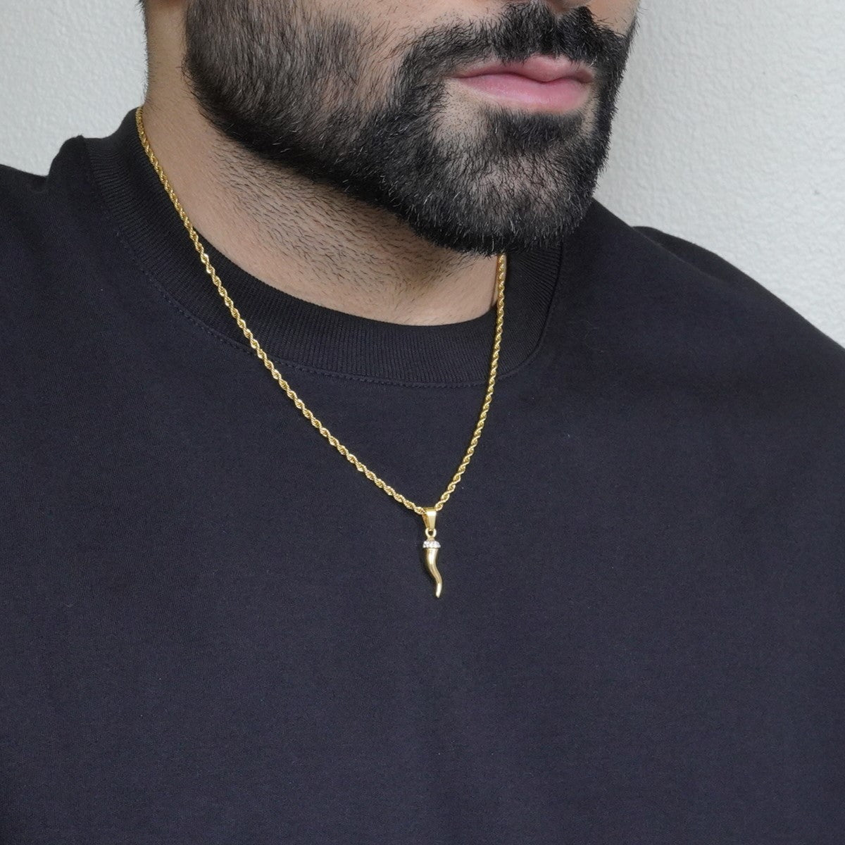 Italian Horn Pendant - Gold