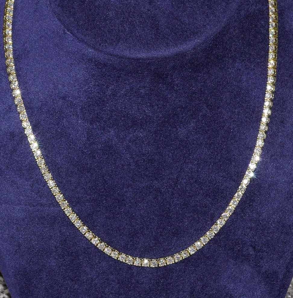 MOISSANITE TENNIS CHAIN - GOLD (3MM)