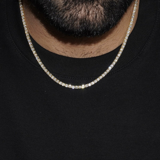 MOISSANITE TENNIS CHAIN - GOLD (3MM)