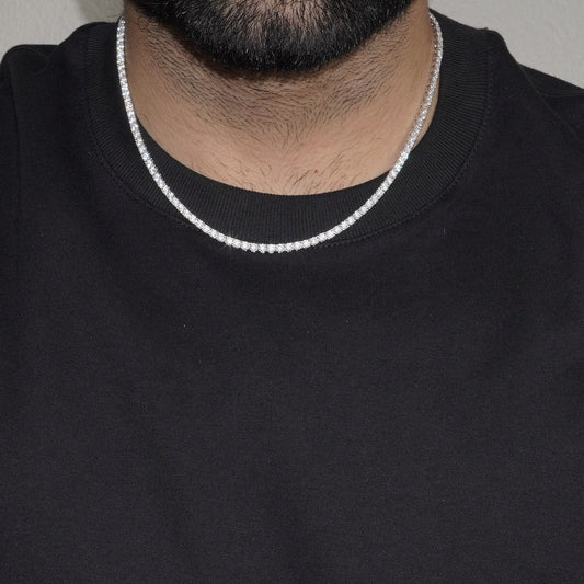 MOISSANITE TENNIS CHAIN - SILVER (3MM)