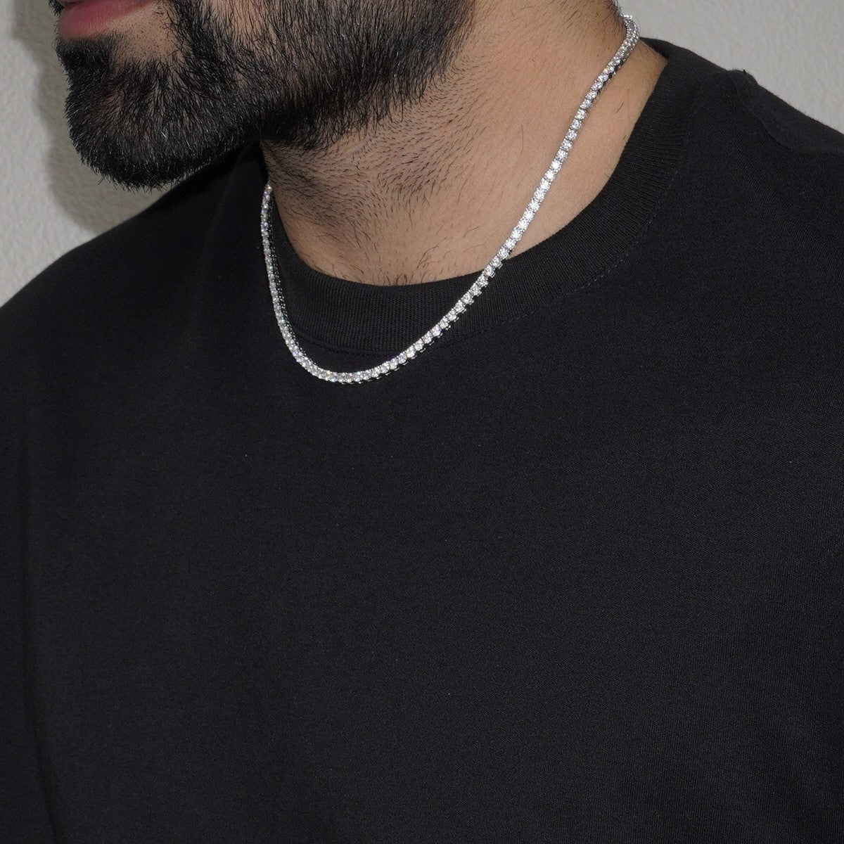 MOISSANITE TENNIS CHAIN - SILVER (3MM)