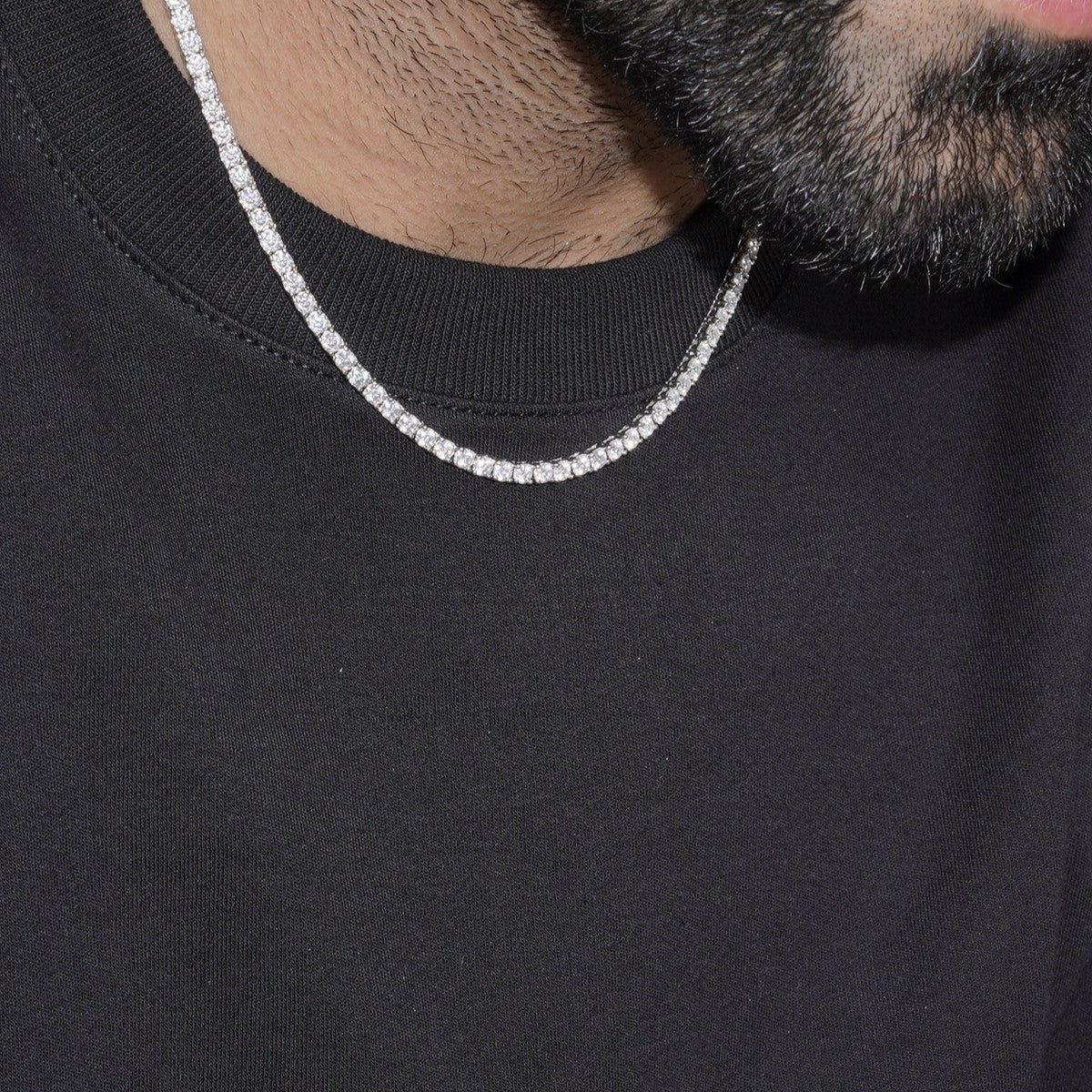 MOISSANITE TENNIS CHAIN - SILVER (3MM)
