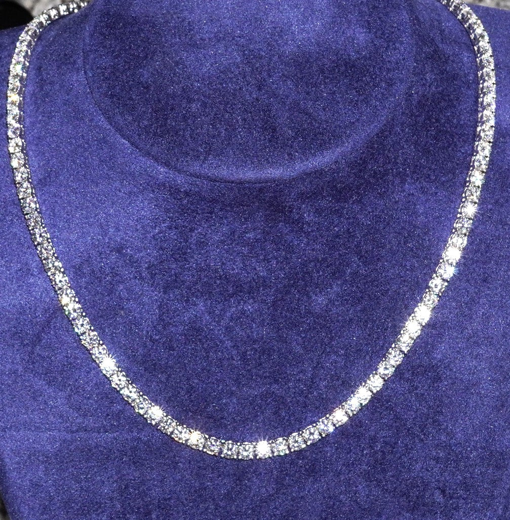 MOISSANITE TENNIS CHAIN - SILVER (4MM)