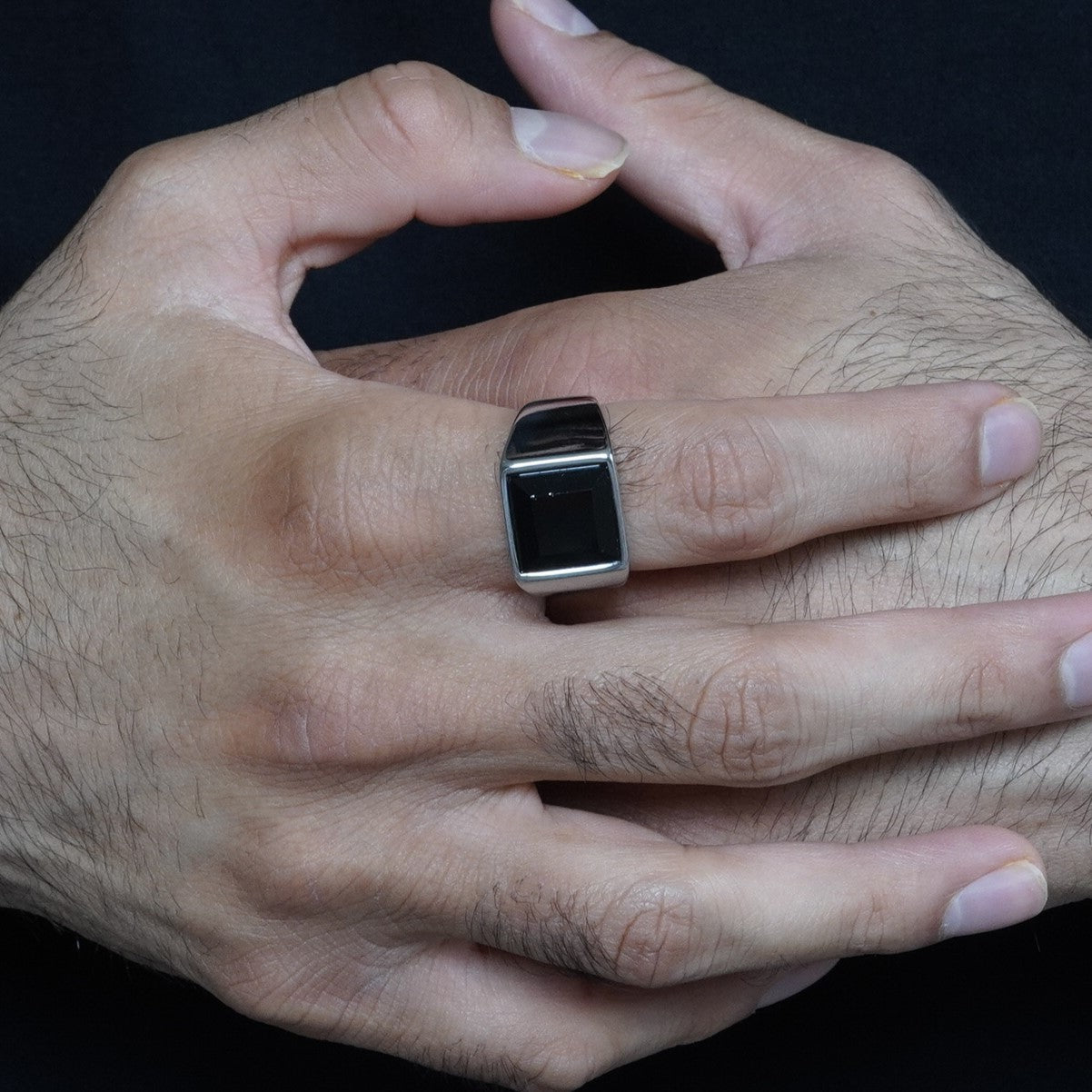 Onyx Ring - Silver