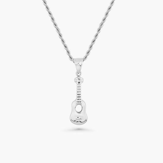 Guitar Pendant - Silver