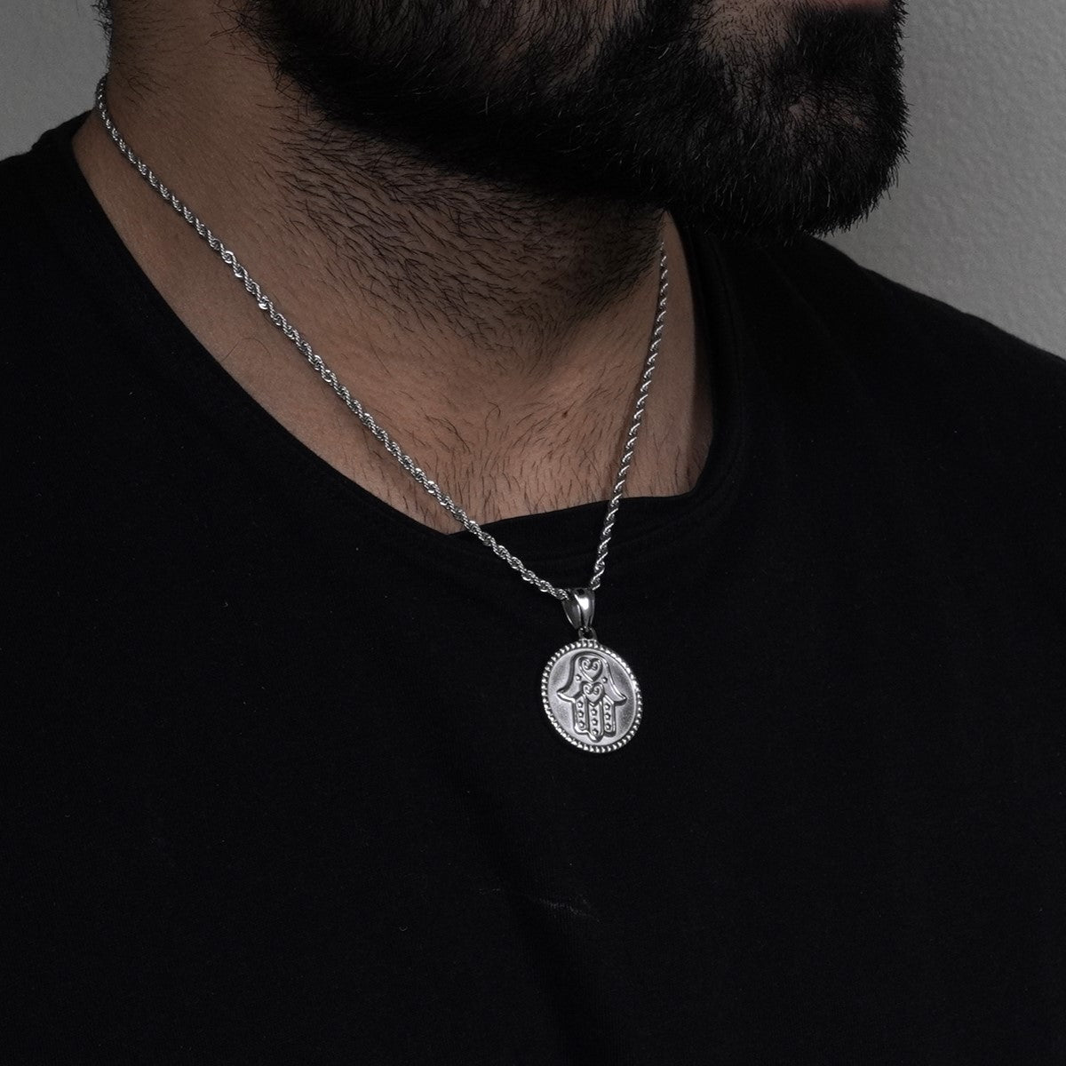 Hamza Hand Pendant - Silver