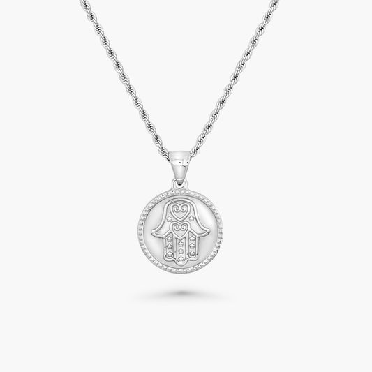 Hamza Hand Pendant - Silver