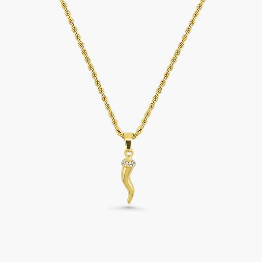 Italian Horn Pendant  - Gold