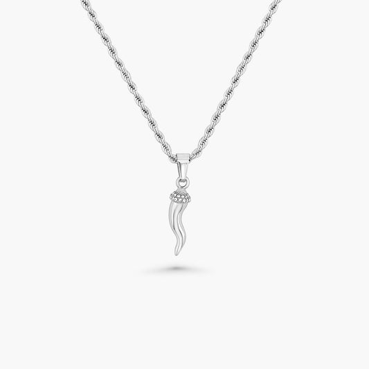 Italian Horn Pendant  - Silver