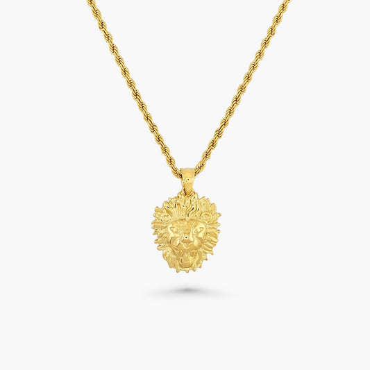 Lion Head Pendant - Gold