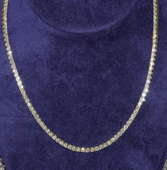 MOISSANITE TENNIS CHAIN - GOLD (3MM)