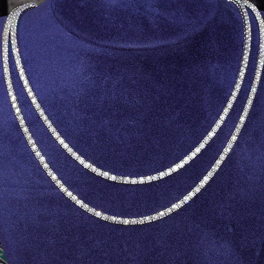 MOISSANITE TENNIS CHAIN - SILVER (3MM)