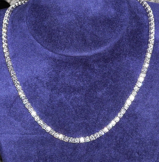 MOISSANITE TENNIS CHAIN - SILVER (4MM)