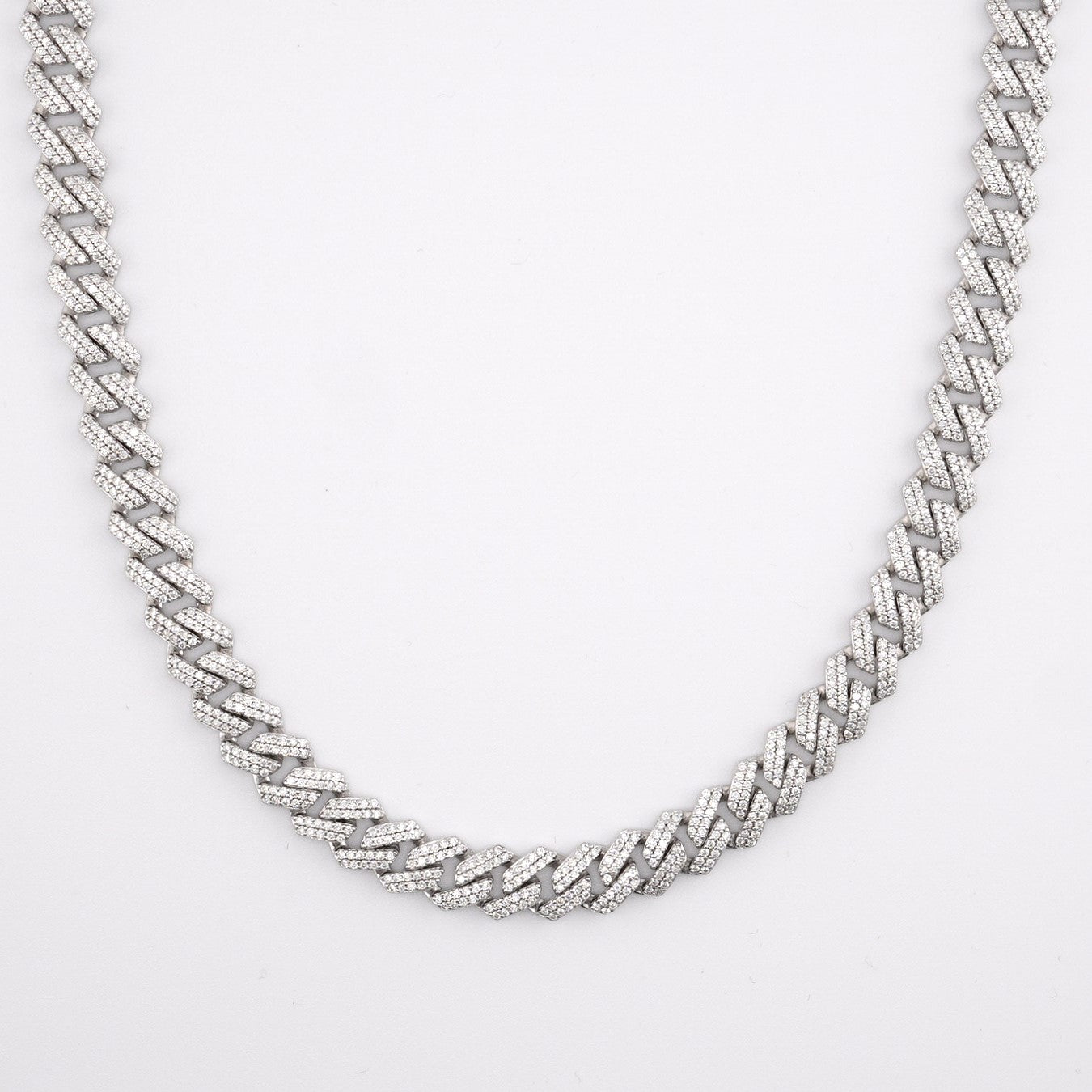 Moissanite Cuban Chain - 8mm(silver)