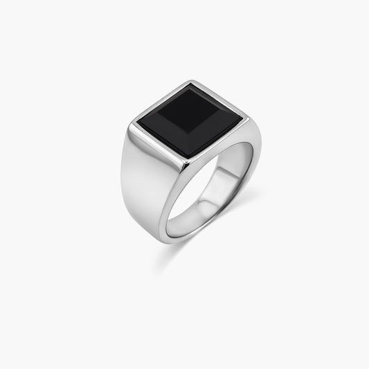 Onyx Ring - Silver