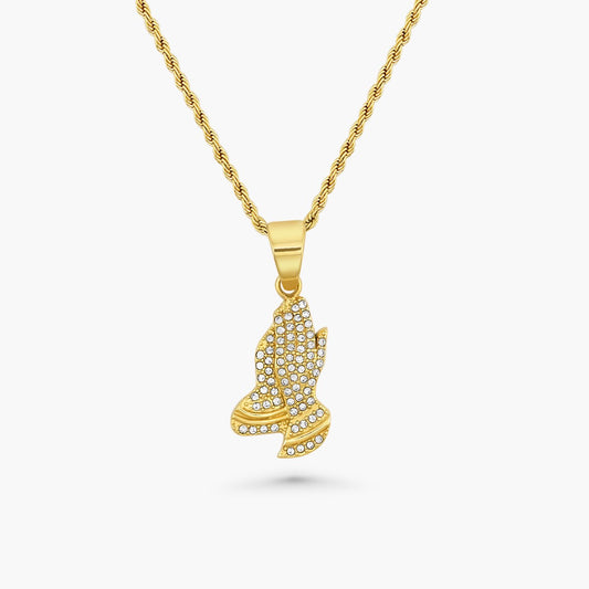 Praying Hands Pendant - Gold