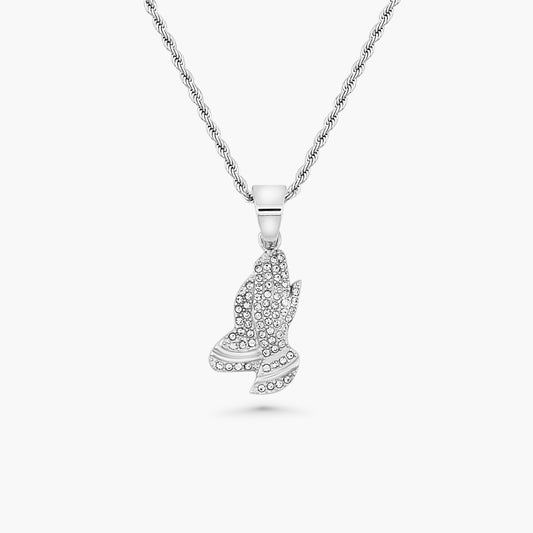 Praying Hands Pendant - Silver
